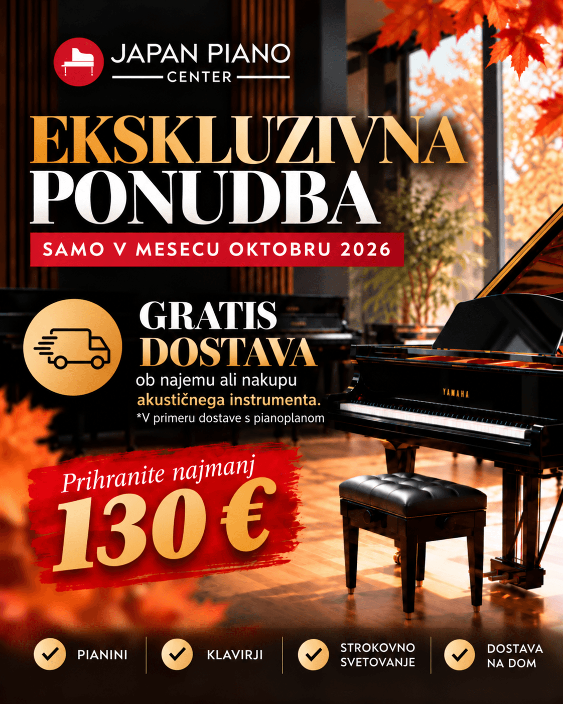 Brezplačna dostava do konca meseca.